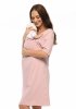 MijaCulture - labour maternity breastfeeding nightdress 4128 Light pink / hearts